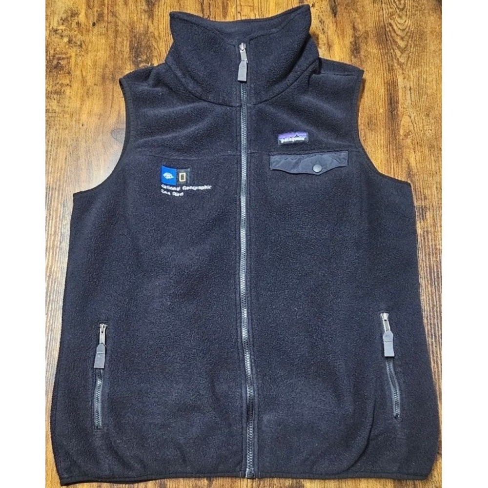 Patagonia Synchilla Vest Men's XL Black National Geographic Sea Bird Fleece